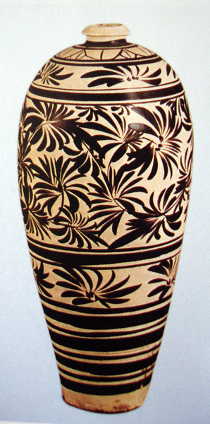 圖2-元代鳳穿花書阿拉伯文戧金玉壺春瓶 圖2-元代鳳穿花書阿拉伯文戧金玉壺春瓶