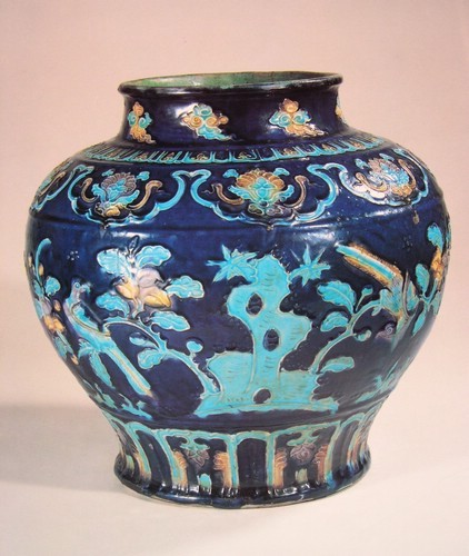 明琺華花鳥紋罐 明琺華花鳥紋罐