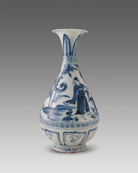 元·青花仙鹿圖玉壺春瓶