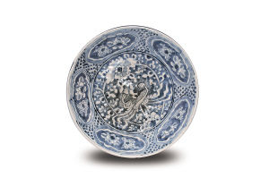 青花丹鳳紋大盤