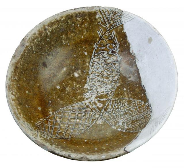 壽州瓷黃 三魚戲水