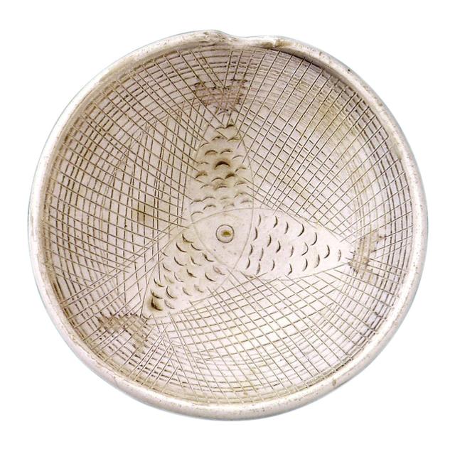 壽州瓷黃 三魚戲水